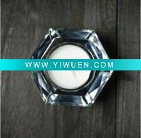 crystal glass tea light candle holder