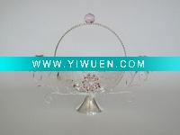 Silver Plated 2-lit Candle Holder & Glass Candy Bowl w.Base