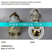 ceramic christmas candle holder,snowman