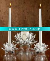 Wholesale Bloom lotus Crystal Candle Holder MH-1283