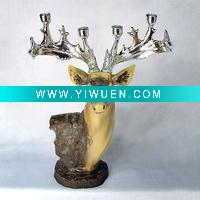 Wholesale Brown Deer Sculpture Resin Craft Candle Holder