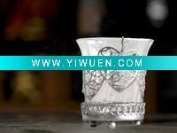 Wholesale metal candle holder with clear glass
