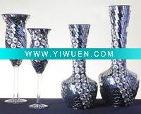 Wholesale Black Flower Mosaic Candle Holder
