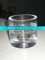 Wholesale 2.5"(6.5cm)glass candle holder with decorative bubble in base
