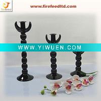 Wholesale Black Horn-Shaped Hand made Glass Candle Holder