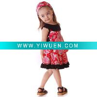 Wholesale 100% organic cotton/ soft handfeel/ eco-friendly toddler girl one-piece dress