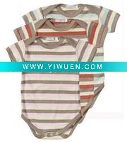 Wholesale 100% striped organic cotton baby romper