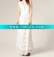 Wholesale woman's summer causal sleeveless long skirt