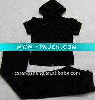 Wholesale 2011 new style wholesale fashion women tracksuit 2078-1-black- P S M L XL