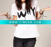 Wholesale Casual lady white girl t-shirt(TW0056T)