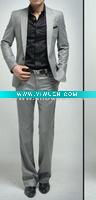 Wholesale Lapelled Style Buttons Exquisite Suit Light Gray