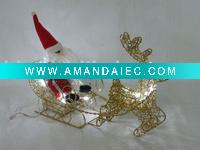 Wholesale christmas /Xmas gift of deer with sleigh and santa with lights