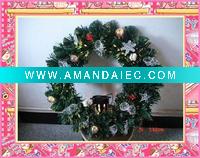 Wholesale decorative 60cm fiber optic pvc Christmas wreath