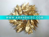 Wholesale Leaves and pine wreath Gold