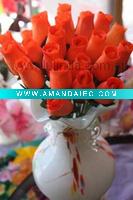 Wholesale HOT!!!Pumpkin Closed Wooden Rose