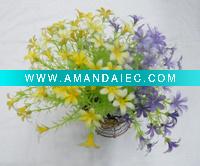 Wholesale Artificial flower/artificial plant--Plastic artificial flower--purple/yellow