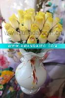Wholesale HOT!!!Lemon Drop Closed Wooden Rose