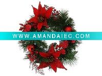 Wholesale 25cm artificial flower christmas wreath