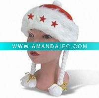 Wholesale Christmas Hat with Light and Pigtails