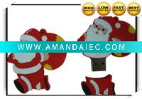 Wholesale rubber OEM Christmas Father bulk 1gb usb flash drives