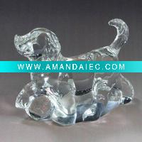 Wholesale dog cut crystal ornament,crystal glass dog