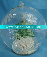 Wholesale Christmas Glass Tree Ornaments with led light Gle-13C