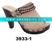 Wholesale 2011 Newest style!sandals,womans dress shoes sandals,Denim Upper/Immitation wood Sole/crystal ornament 3933-1 Yellow