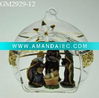 Wholesale christmas baby jesus nativity glass ball