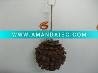 Wholesale LXS0191 11cm cone piece ball ornament,nat