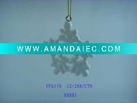 Wholesale ceramic snowflake hanging ornaments