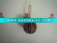 Wholesale LXS0183 10cm corn skin ball ornament,nat/red