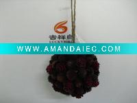 Wholesale LXS0188 13cm pinecone ball ornament,red