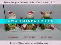 Wholesale ceramic hand painted christmas ornaments with LED light