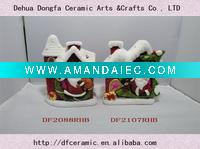Wholesale colorful ceramic X'mas house ornaments