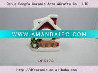 Wholesale ceramic santa house canldeholder