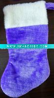 Wholesale Purple Santa Claus velvet plush Christmas stocking ornament