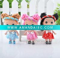 Wholesale Cute decorative fabric pattern girls,beautiful lace and pvc dolls,making fabric christmas ornaments,pvc doll keychain figures