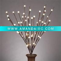 Wholesale LED Lighted Branches-20"brown branch/battery operated w Timer/60 warm white LED