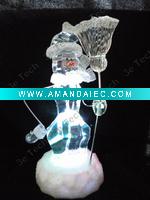 Wholesale 3pcs AAA battery operate 20.5CM BROOM SNNOWMAN , chritmas gift slow RGB lighting
