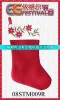 Wholesale embroidered christmas stocking 08STM009R