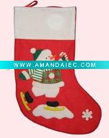 Wholesale embroidered Christmas stocking 08STW013B1