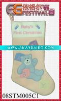 Wholesale embroidered christmas stocking 08STM005C1