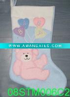 Wholesale embroidered christmas stocking 08STM006C2