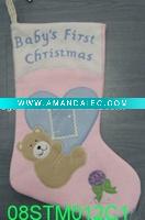 Wholesale embroidered Christmas stocking 08STM012C1