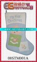 Wholesale embroidered christmas stocking 08STM001A
