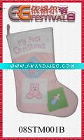 Wholesale embroidered christmas stocking 08STM001B