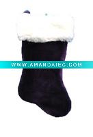 Wholesale 19in 0987 purple supersoft plush stocking w2090cuff Christmas plush stocking