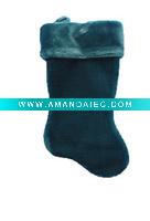 Wholesale 19in vt 0987 green plush stocking Christmas plush stocking