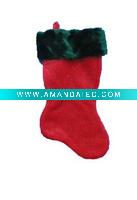 Wholesale 19in plush stocking w1272 cuff Christmas plush stocking