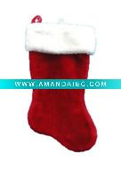 Wholesale 19in 1056 red plush stocking Christmas plush stocking